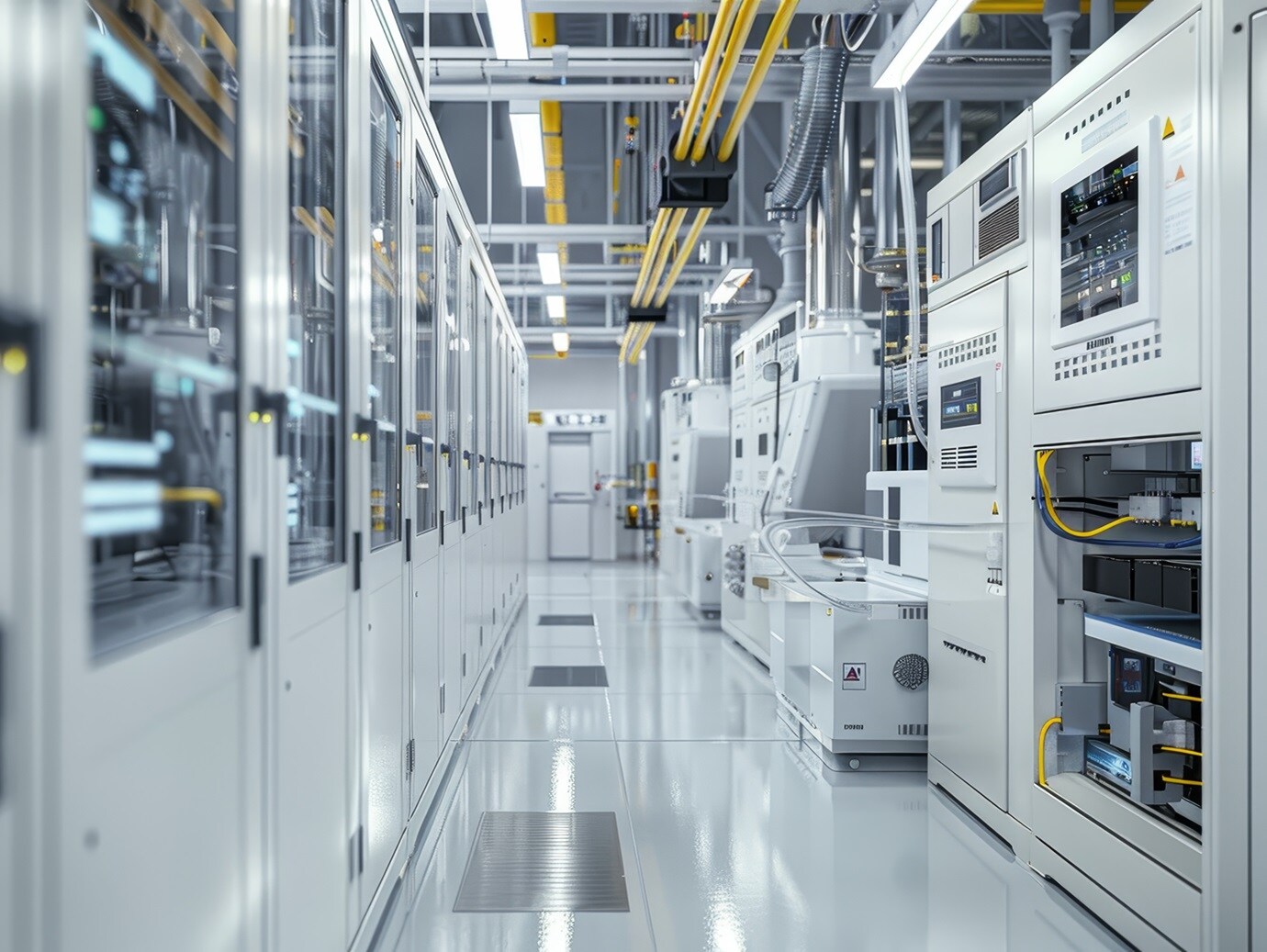 Two people reviewing architectural plans at a desk indicating their fields of expertise