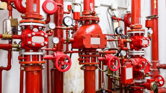 Fire protection solutions installed in an industrial facility